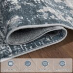 Blue Grey Abstract Area Rug