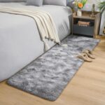 Grey Fluffy Shag Runner Rug
