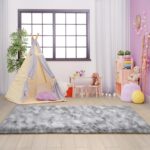 Grey Fluffy Shag Runner Rug