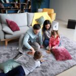 Grey Fluffy Shag Runner Rug
