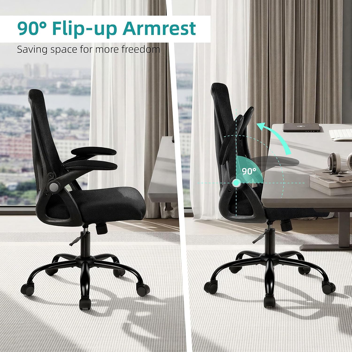 Black Ergonomic Mesh Office Chair with Lumbar Support