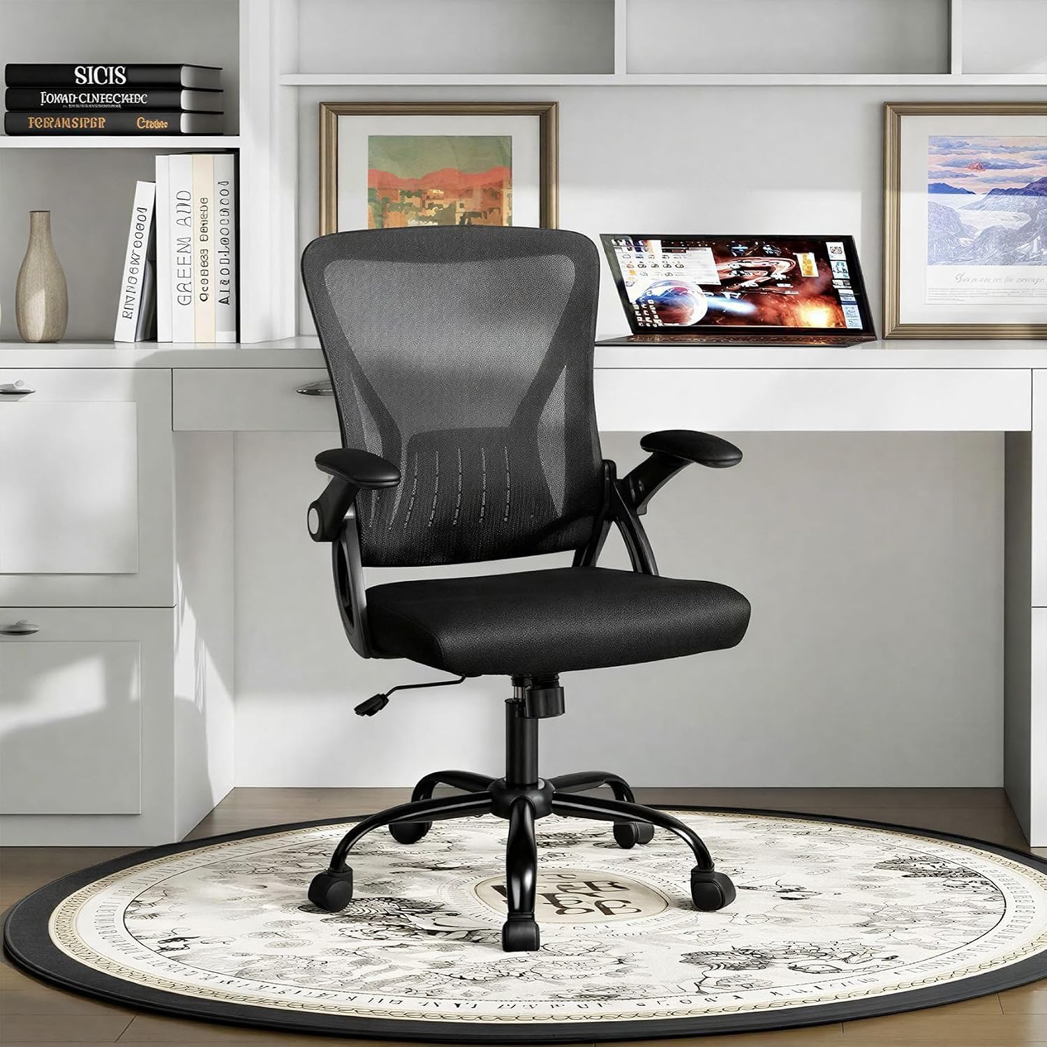Black Ergonomic Mesh Office Chair with Lumbar Support