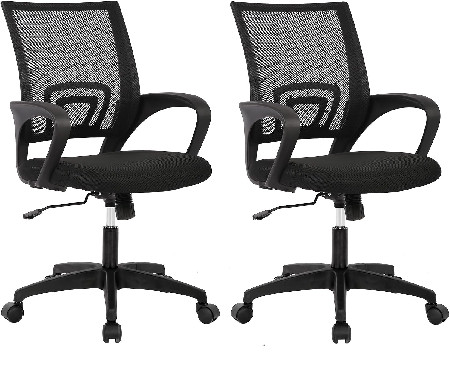 Black Ergonomic Mesh Swivel Chair with Lumbar Support