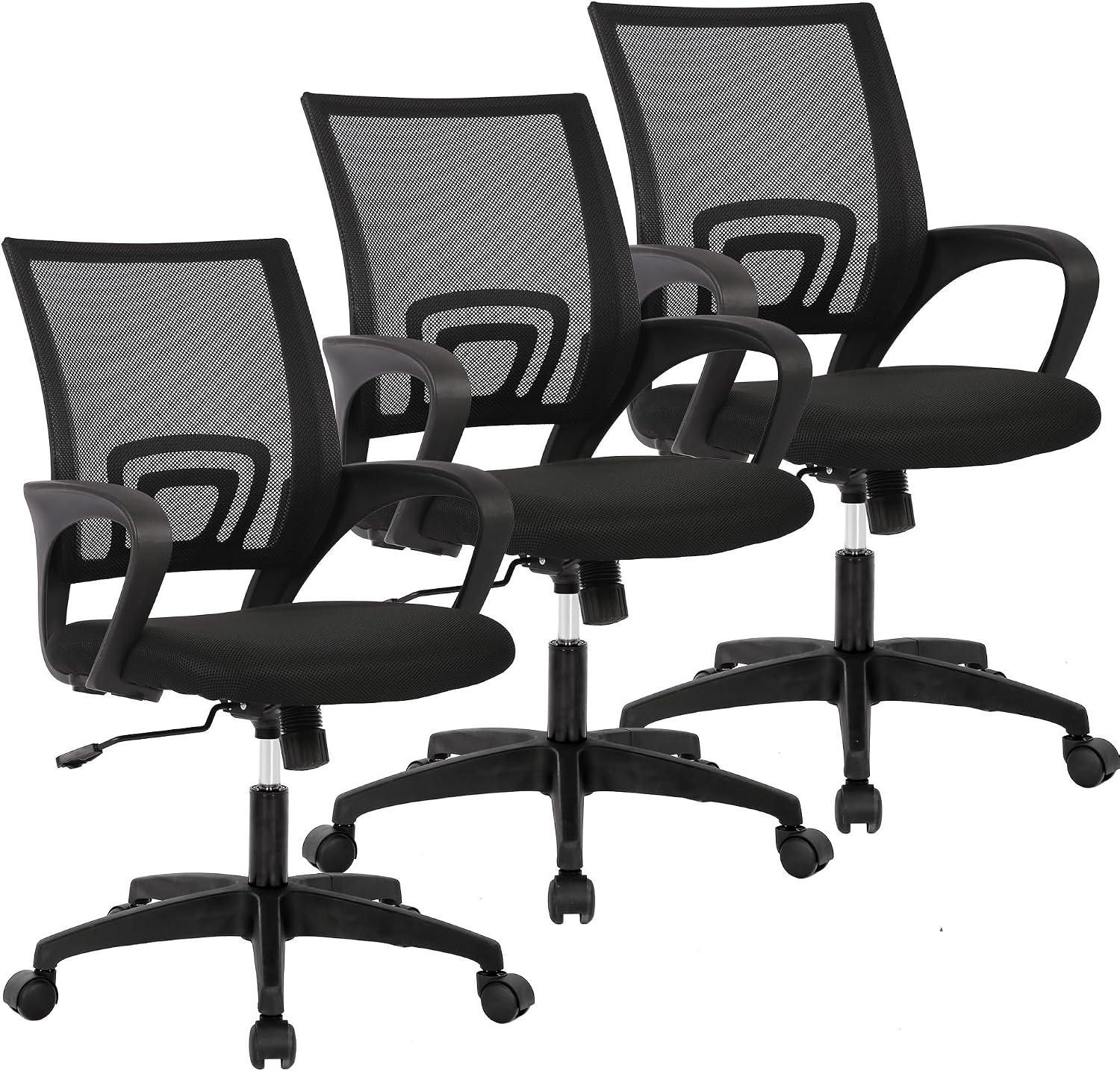 Black Ergonomic Mesh Swivel Chair with Lumbar Support