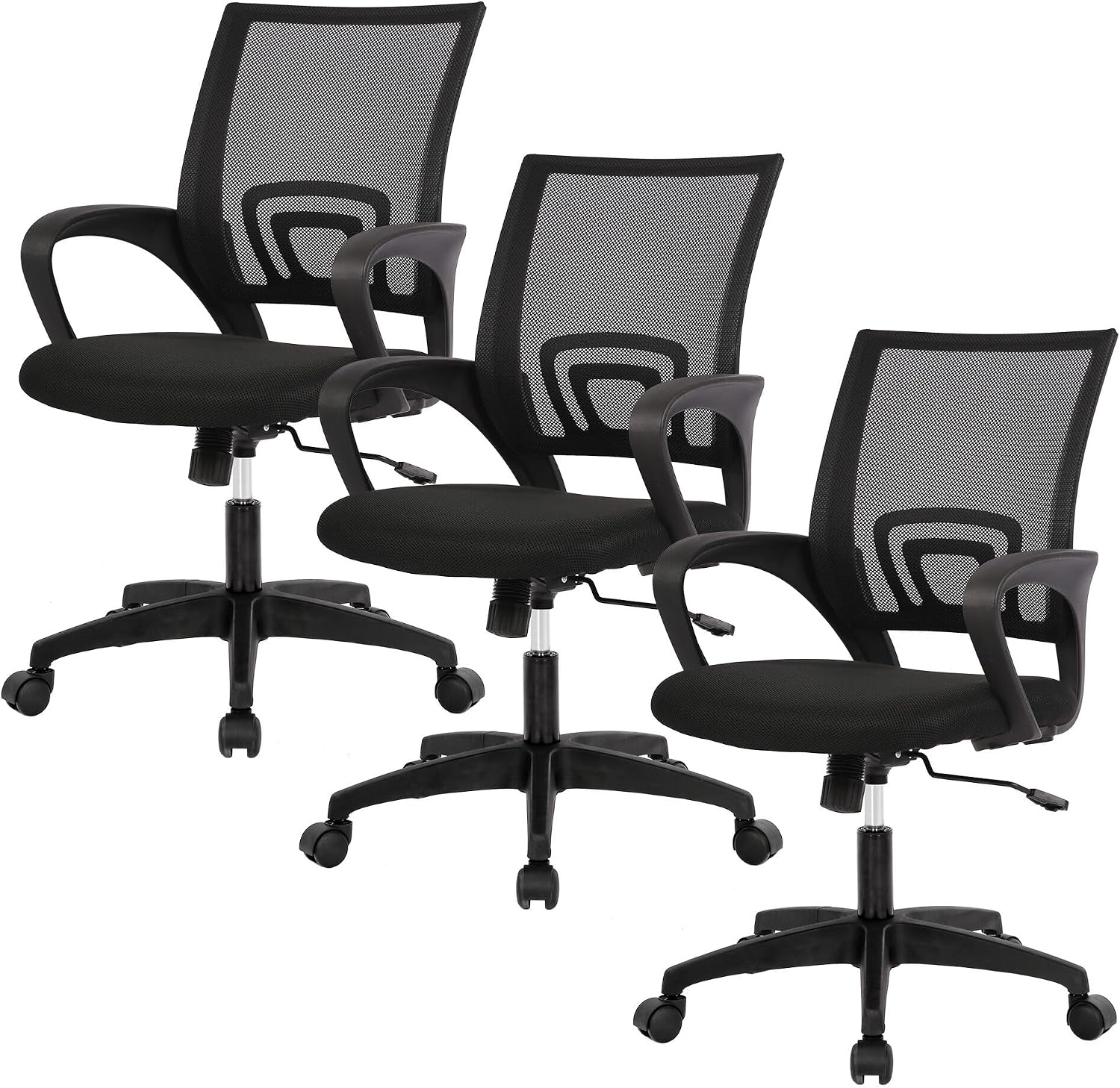 Black Ergonomic Mesh Swivel Chair with Lumbar Support
