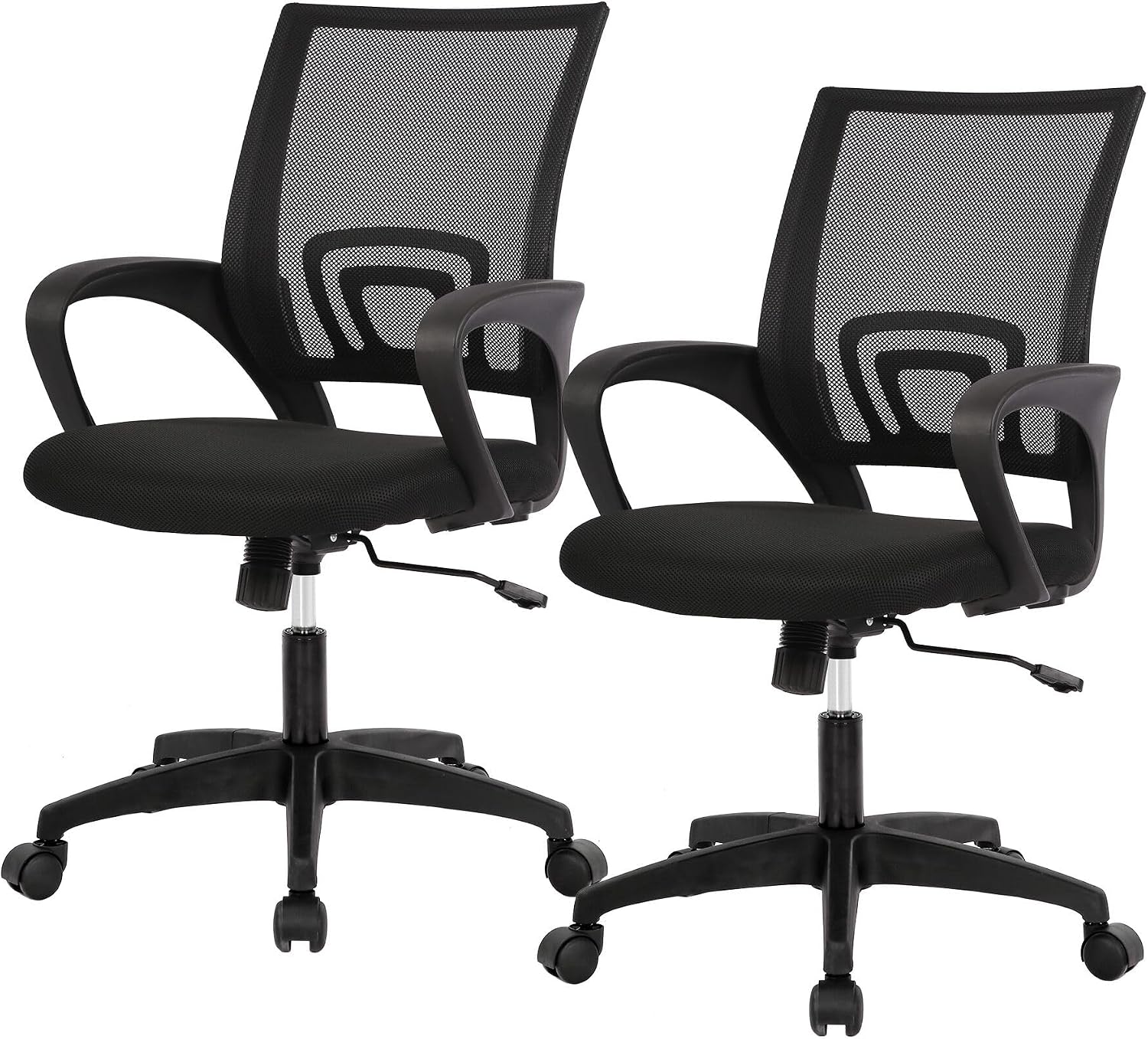 Black Ergonomic Mesh Swivel Chair with Lumbar Support