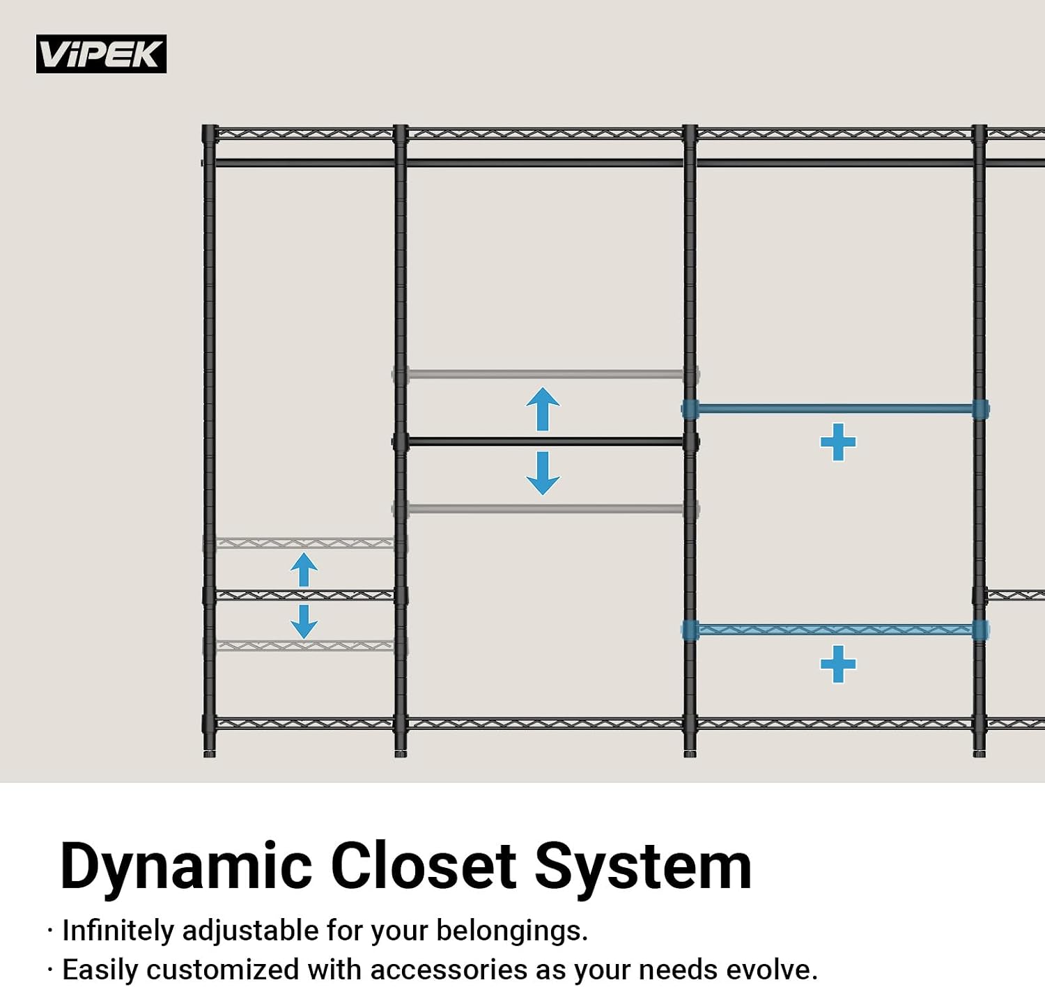 Black Freestanding Garment Rack with Shelves