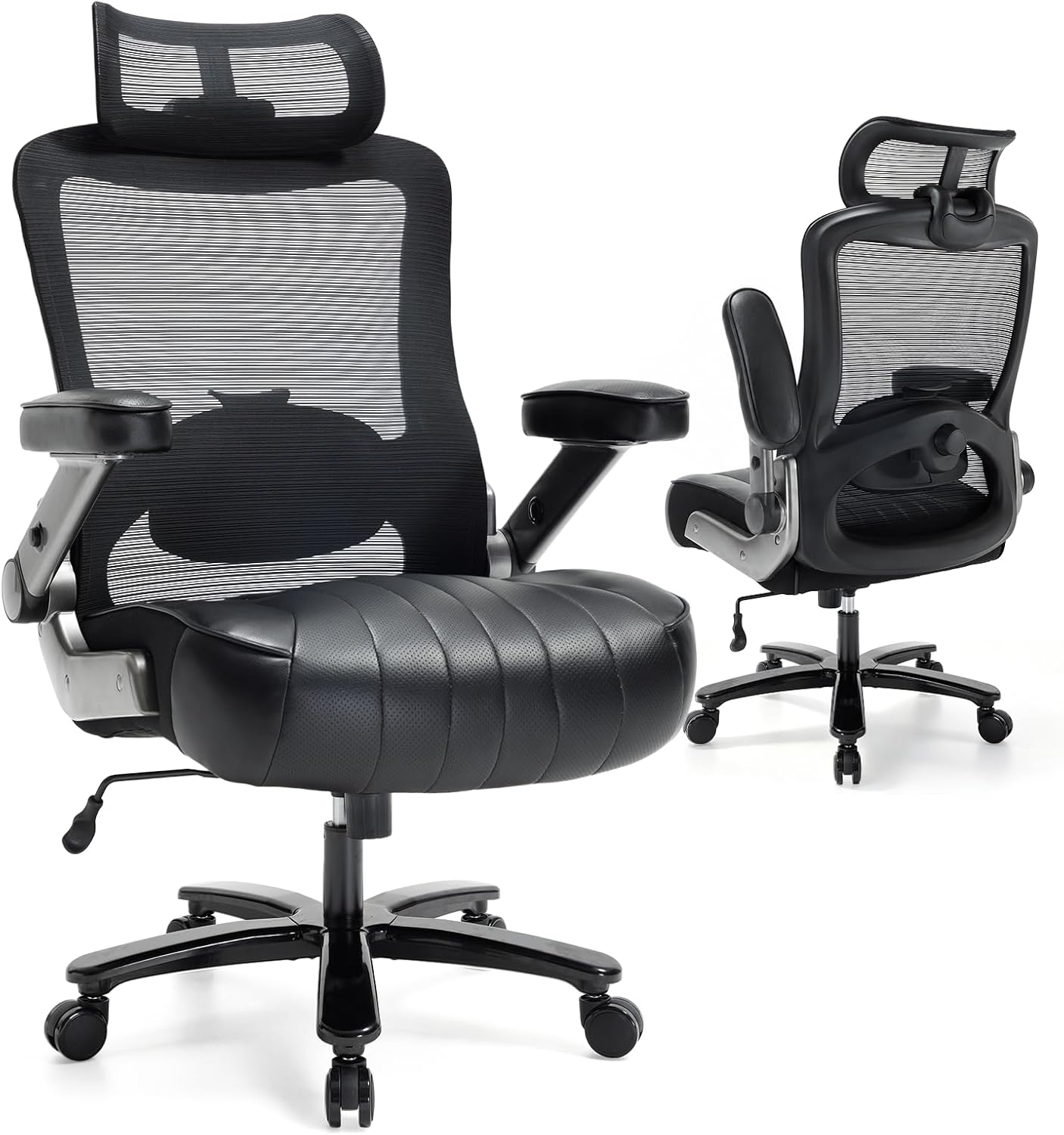 Black Mesh and Leather Executive