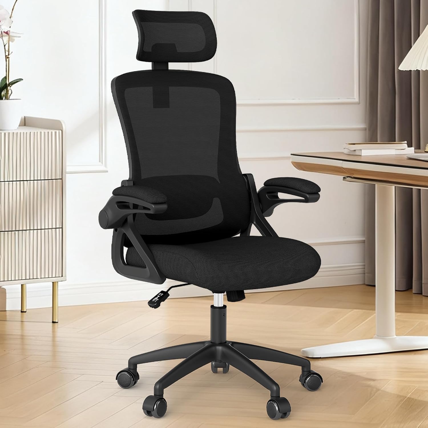 Black Mesh Office Chair Headrest