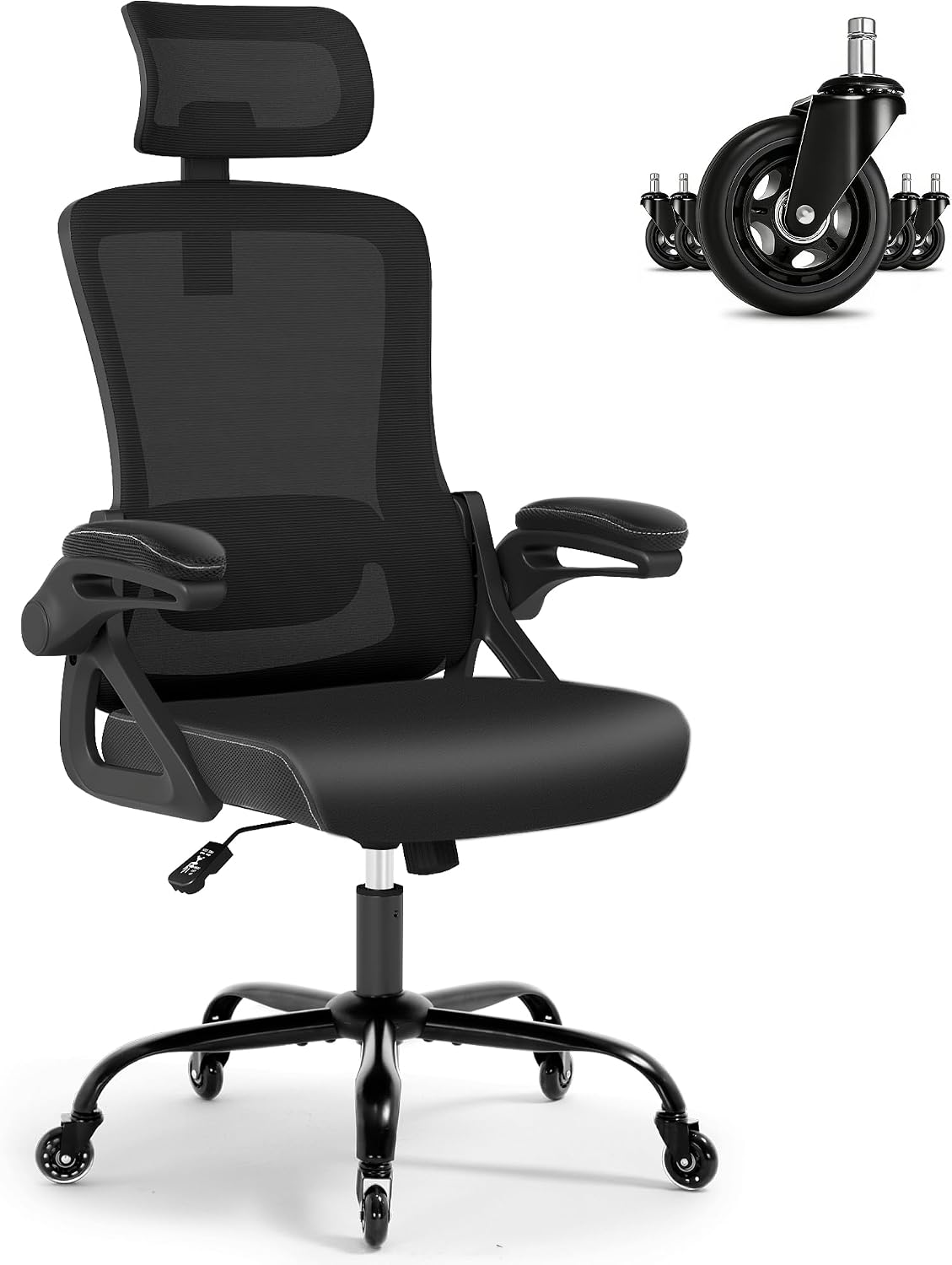 Black Mesh Office Chair Headrest