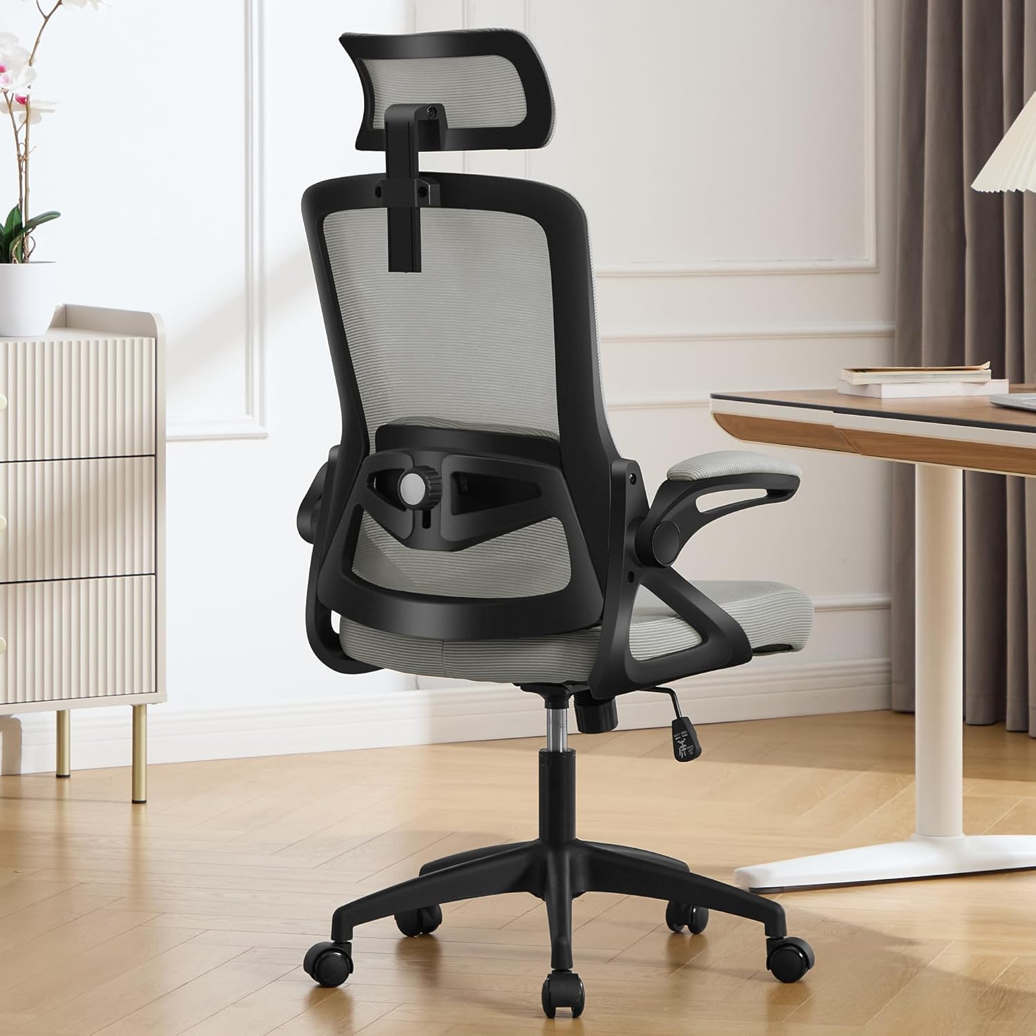 Black Mesh Office Chair Headrest