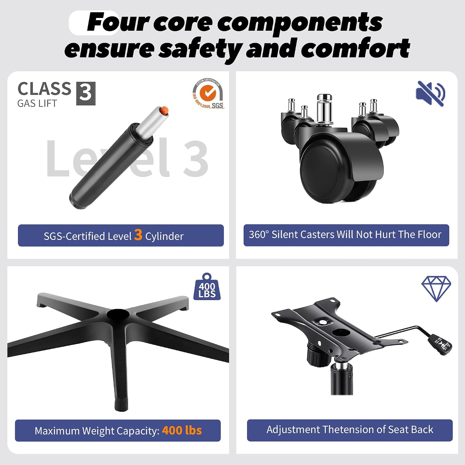 Black Mesh Office Chair Headrest