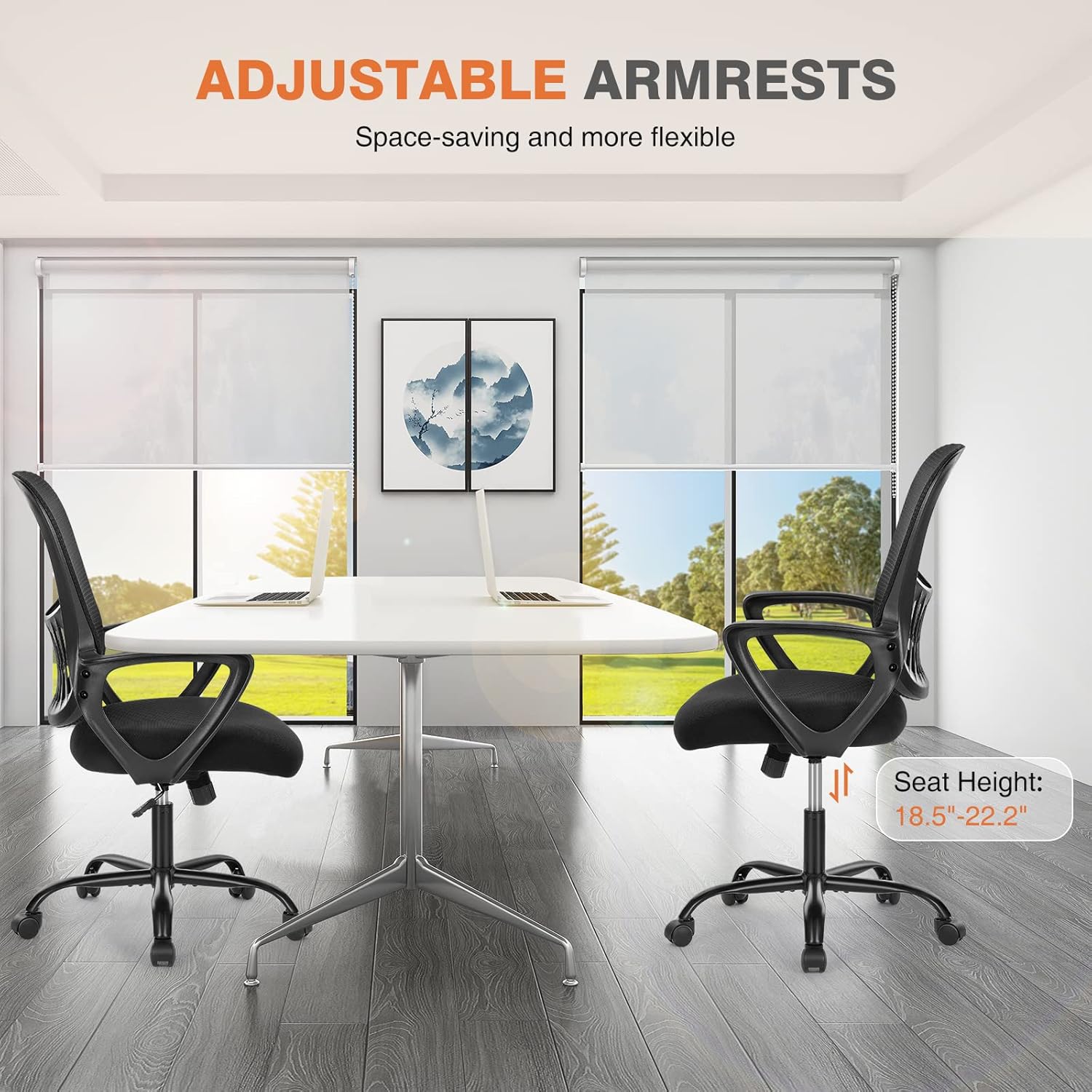 Black Mid-Back Mesh Office Chair