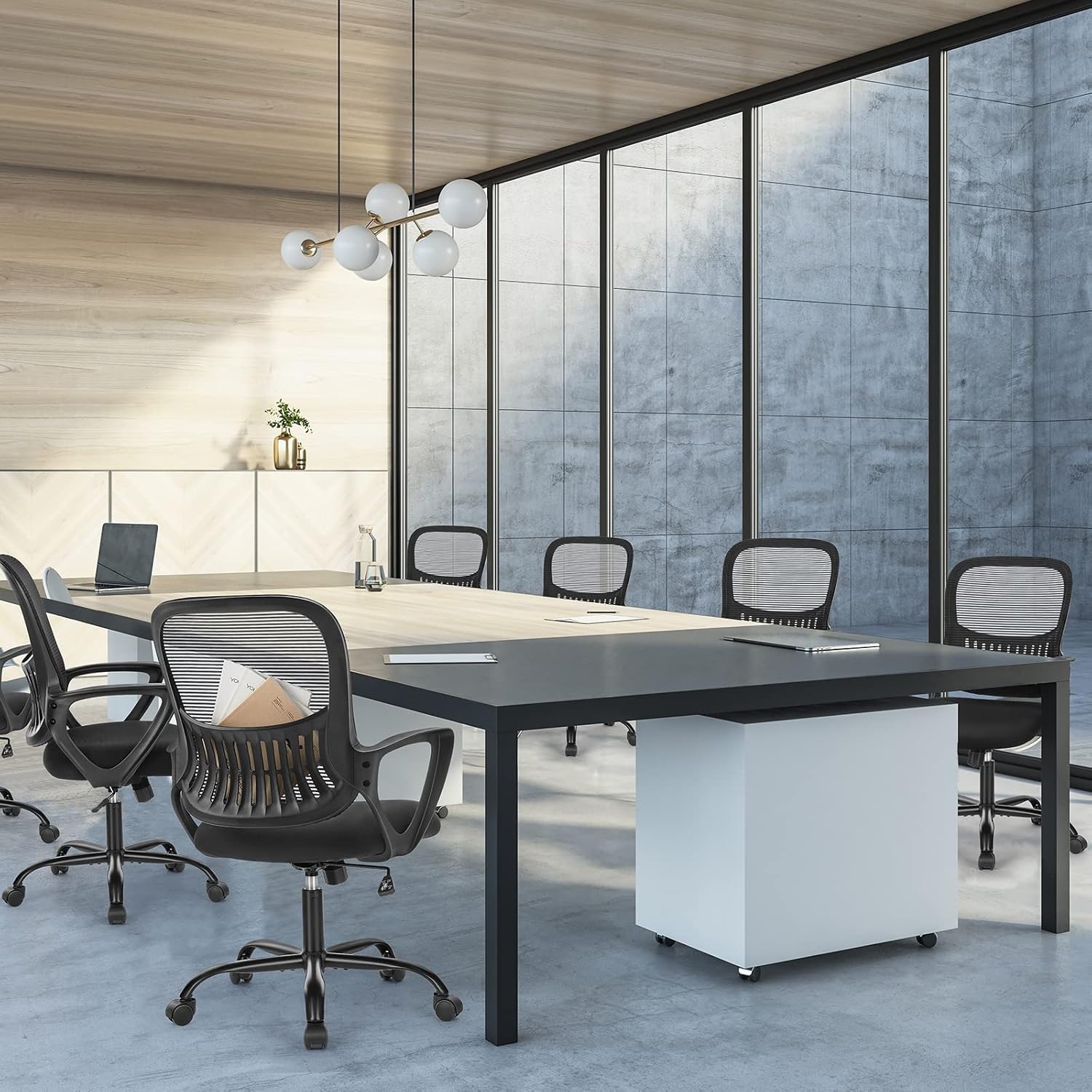 Black Mid-Back Mesh Office Chair