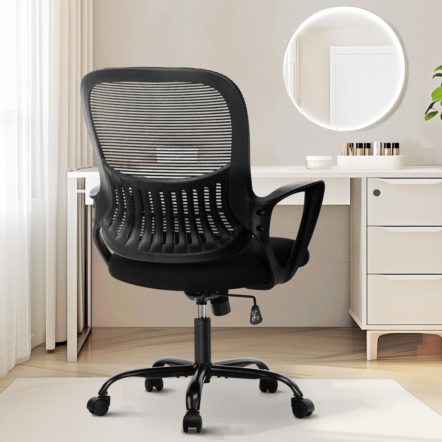 Black Mid-Back Mesh Office Chair