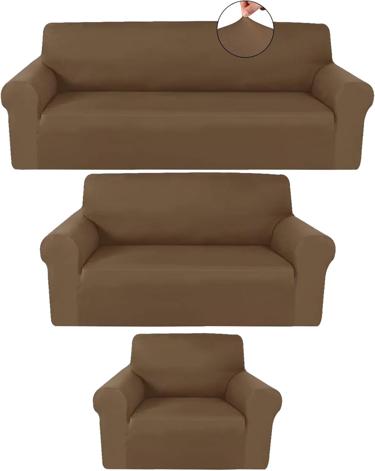 Coffee Brown Sofa Cover Set