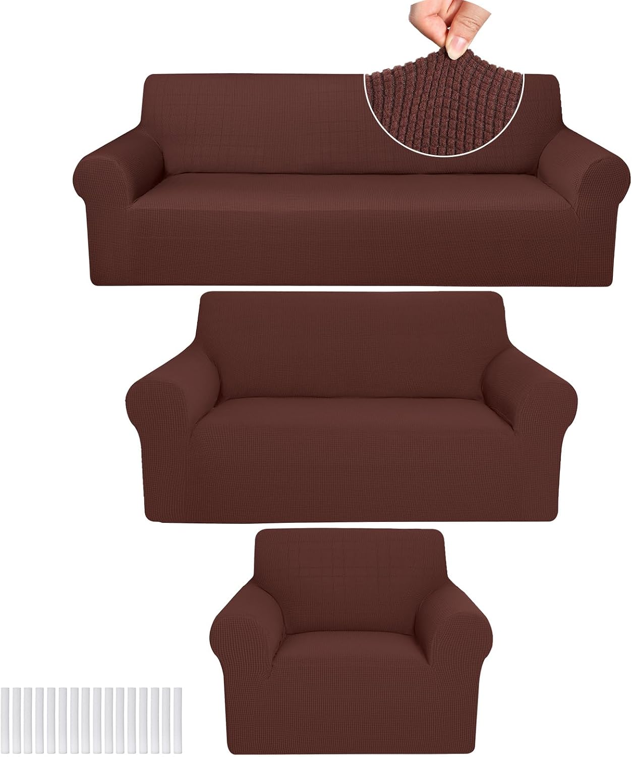Coffee Brown Sofa Cover Set
