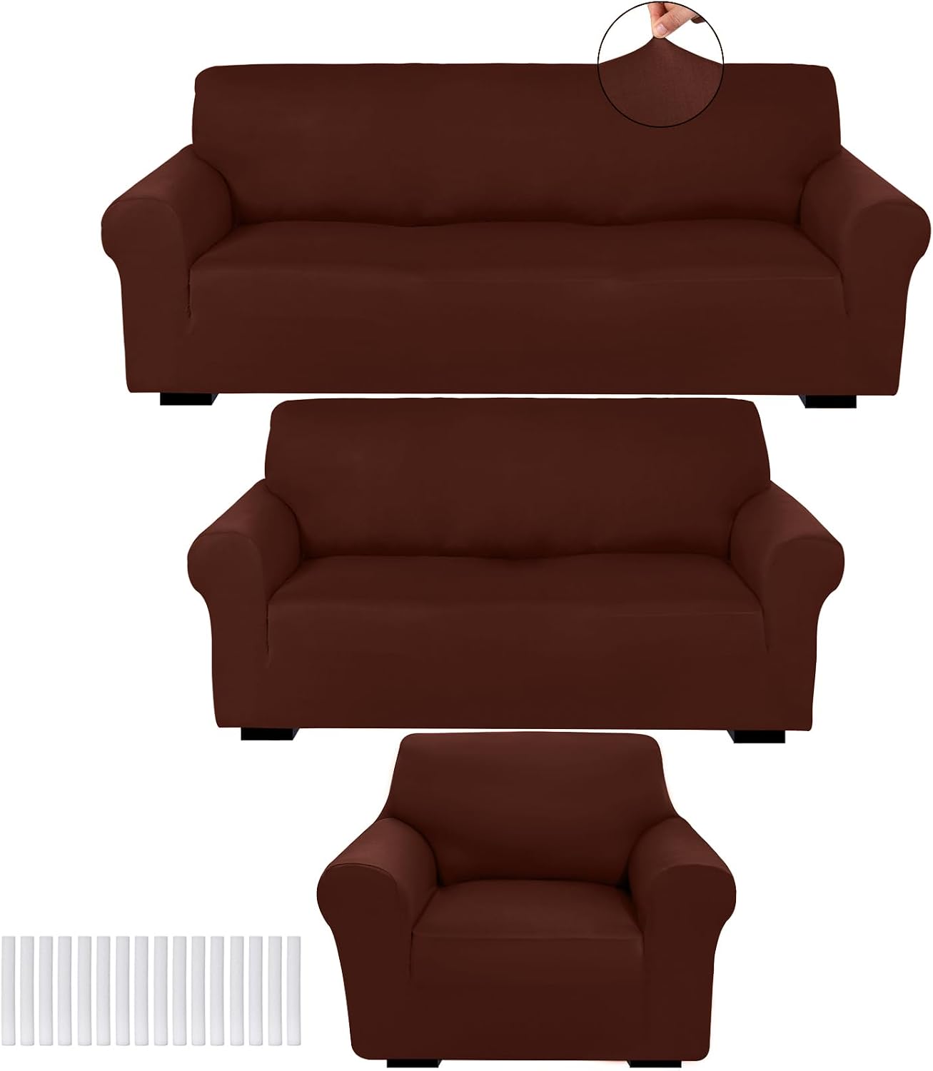 Coffee Brown Sofa Cover Set