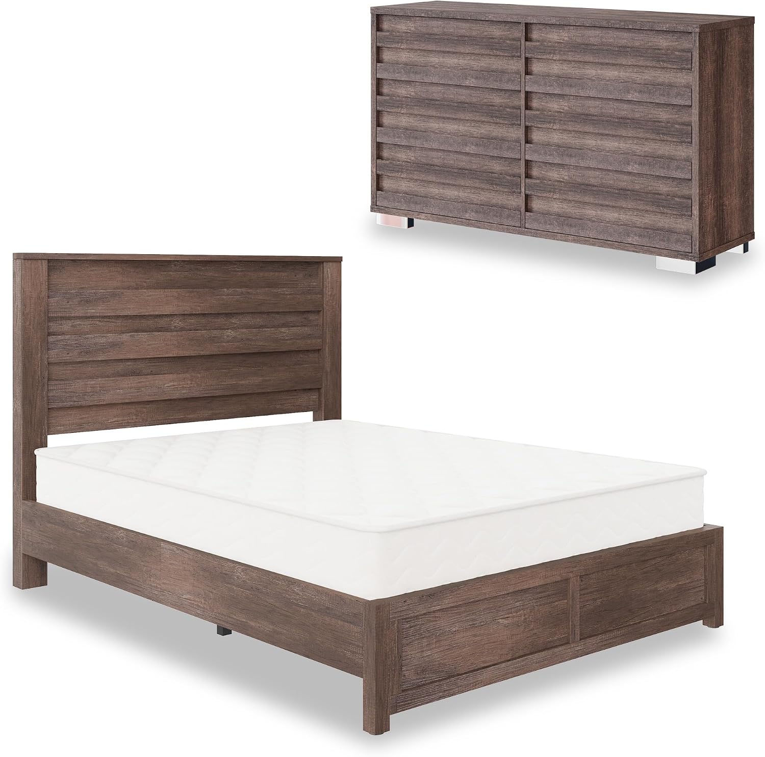 Distressed White Full Bedroom Set