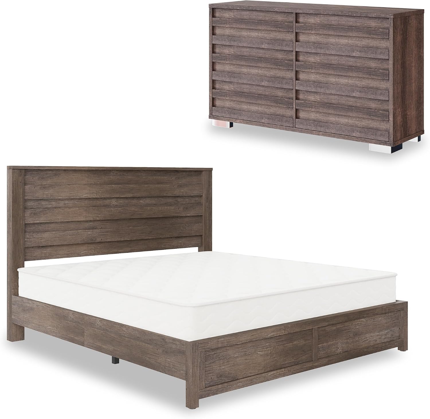 Distressed White Full Bedroom Set
