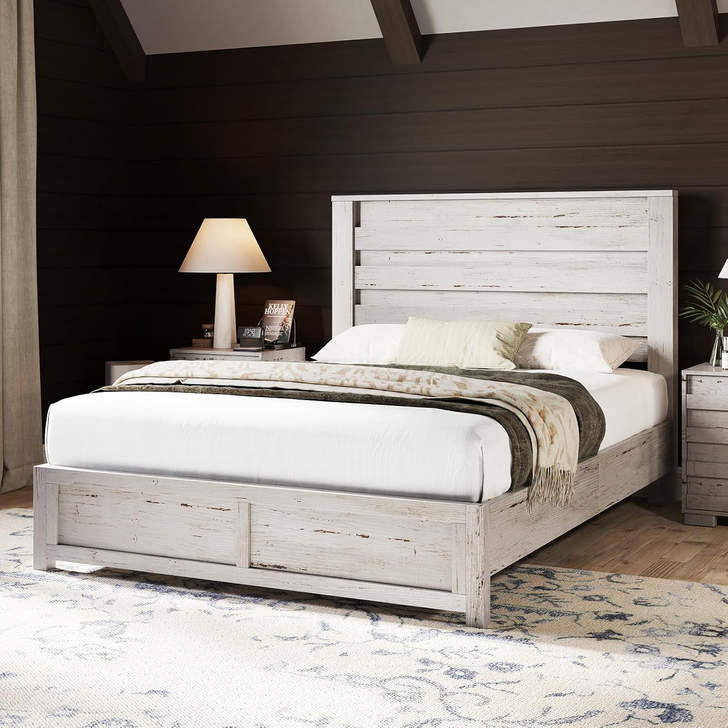 Distressed White Full Bedroom Set