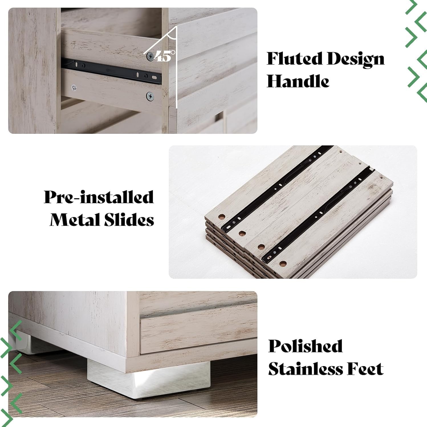 Distressed White Full Bedroom Set
