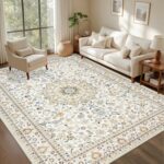 Beige Vintage Floral Area Rug