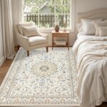 Beige Vintage Floral Area Rug
