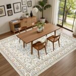 Beige Vintage Floral Area Rug
