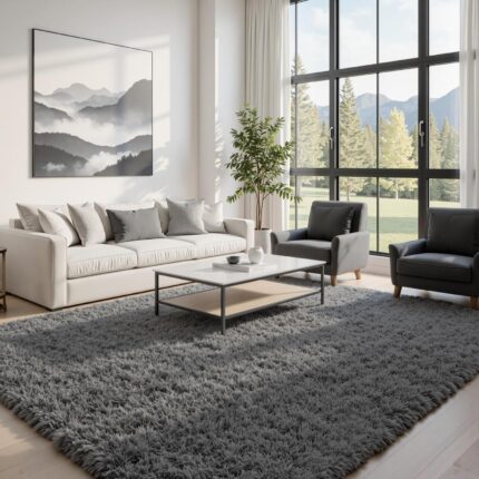 Grey Shag Area Rug