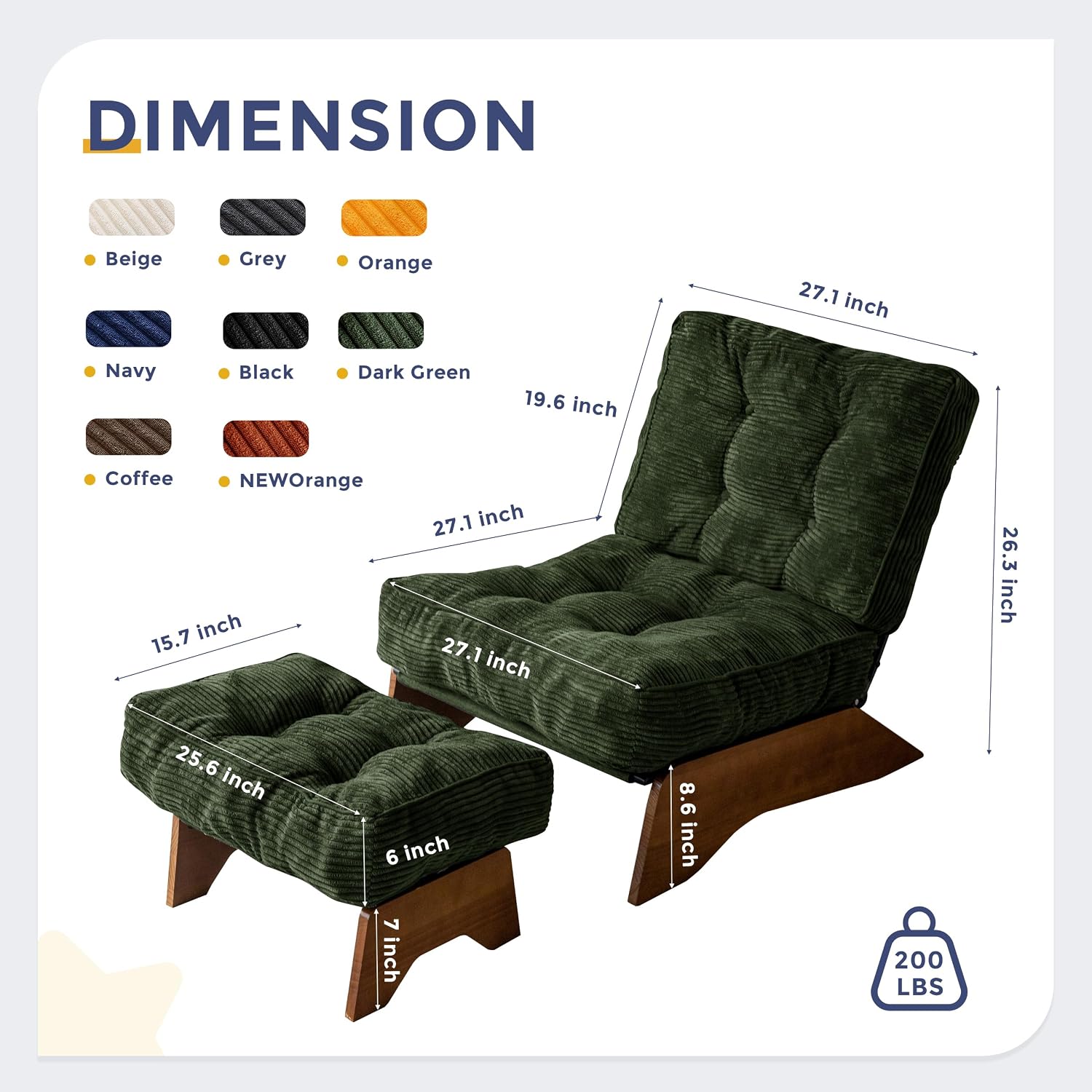 Green Corduroy Accent Chair