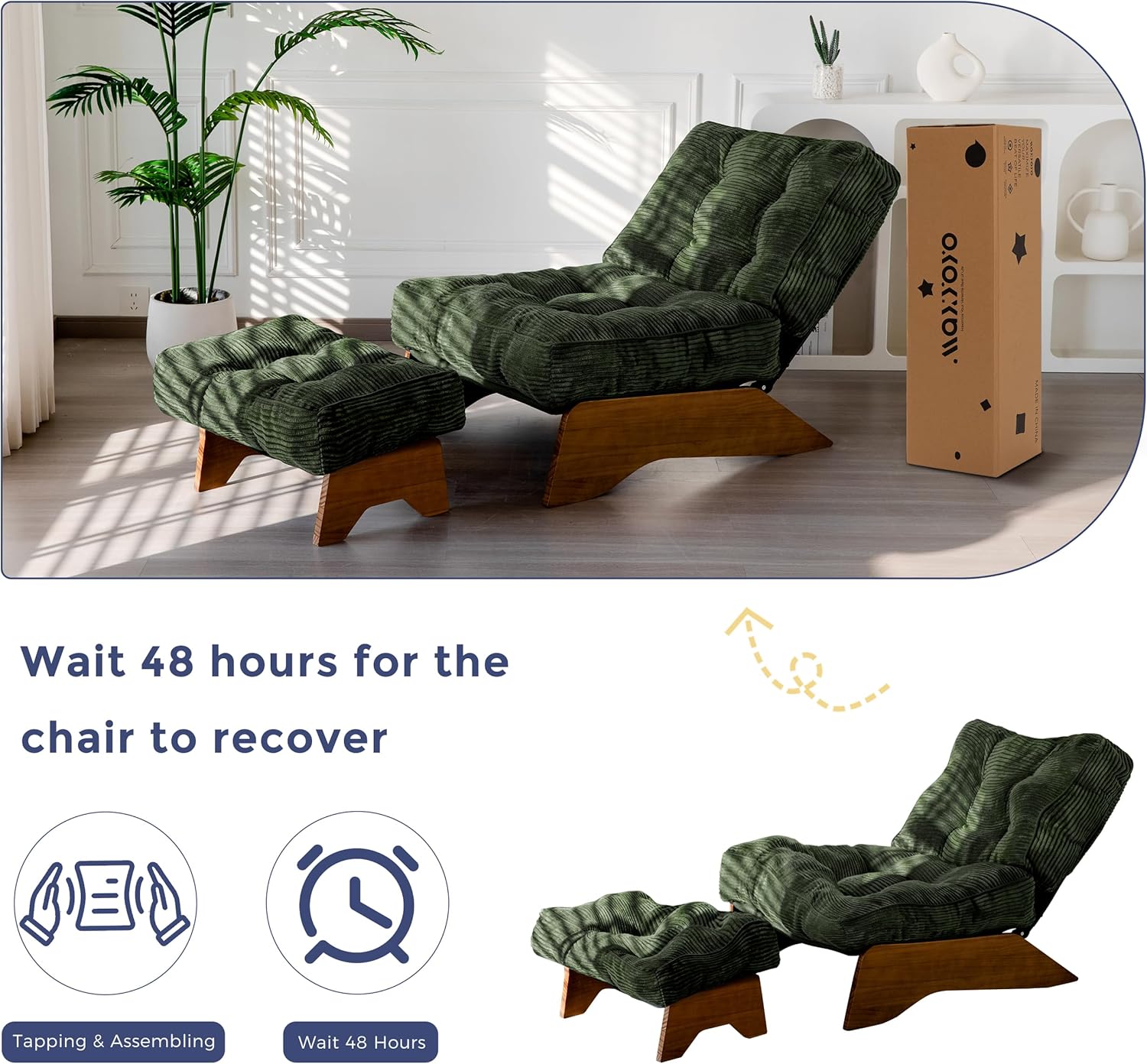 Green Corduroy Accent Chair
