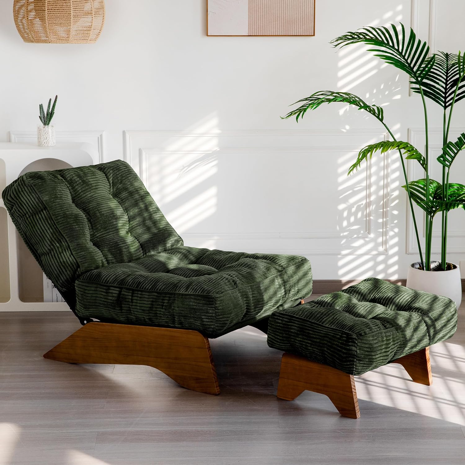 Green Corduroy Accent Chair