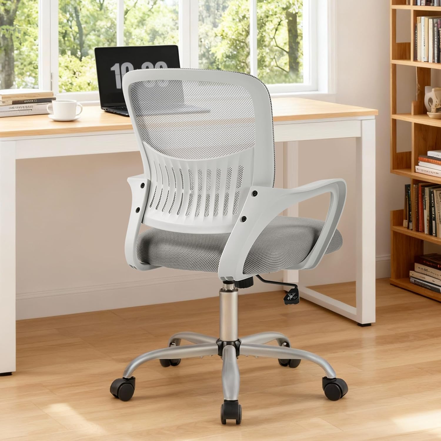 Grey Mesh Office Chair with Lumbar Support