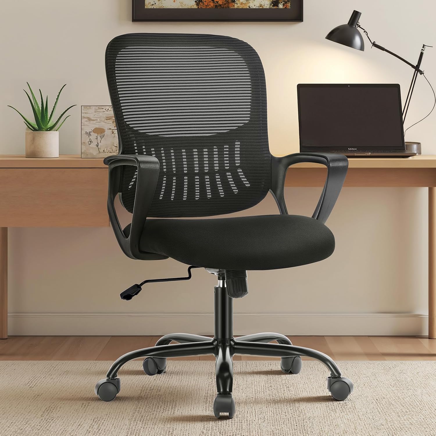 Grey Mesh Office Chair with Lumbar Support