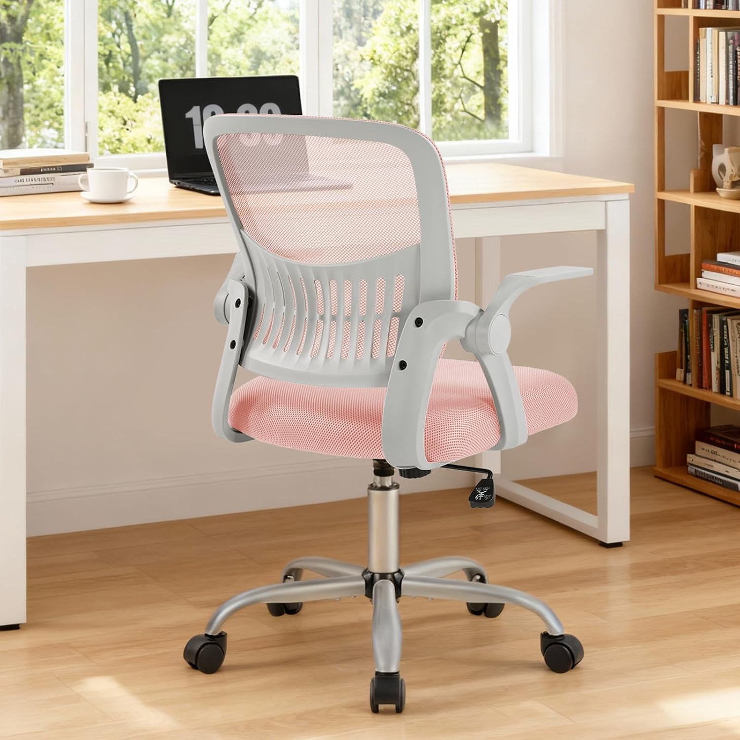 Grey Mesh Office Chair with Lumbar Support