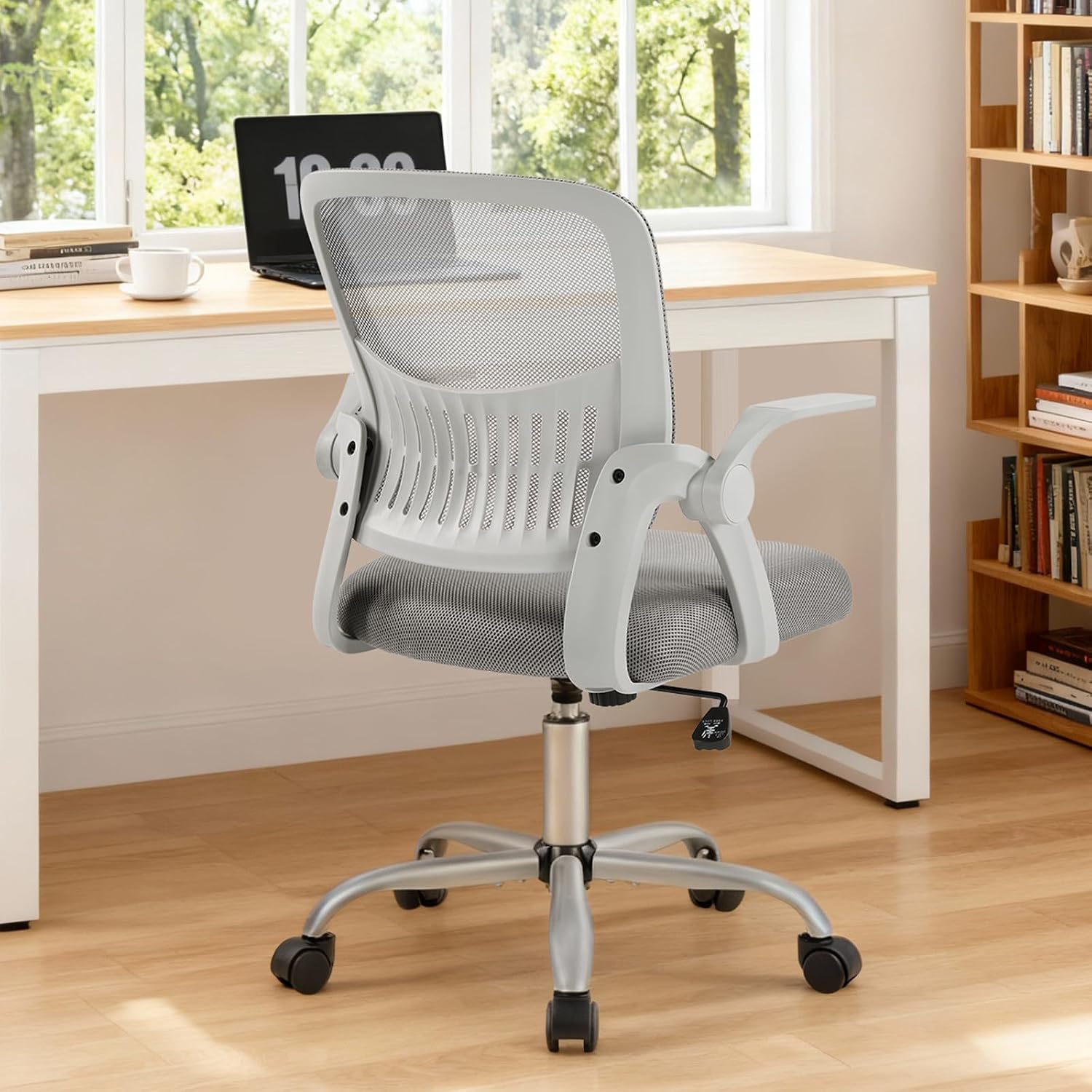 Grey Mesh Office Chair with Lumbar Support