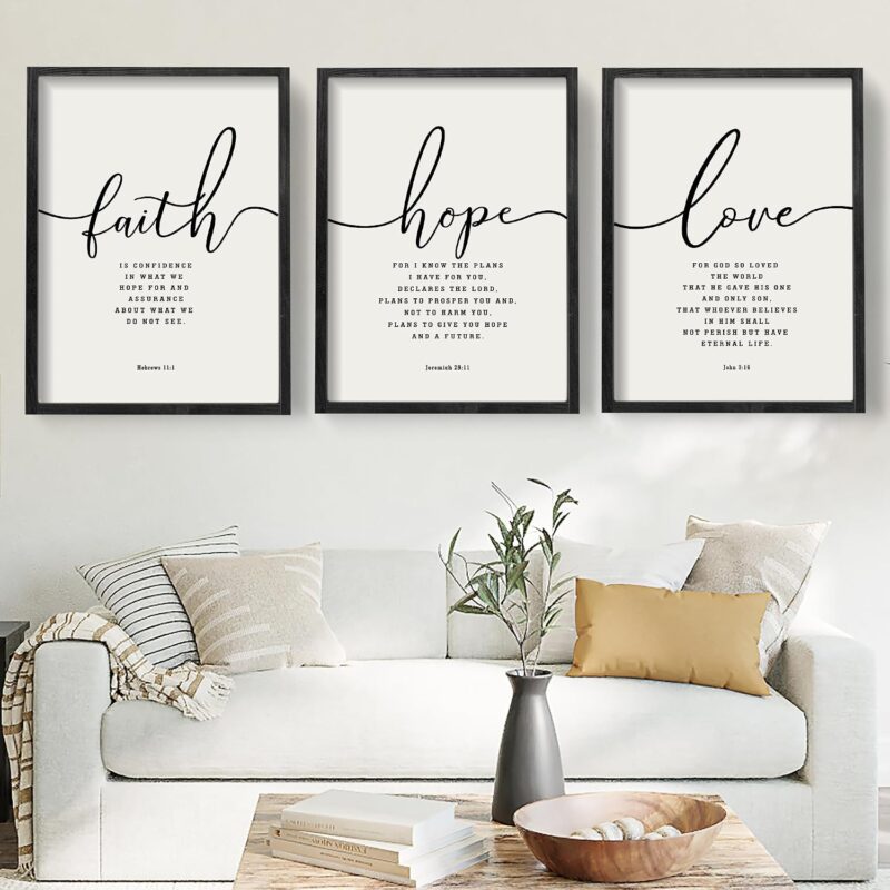 Framed Bible Verse Wall Art - 3-Piece