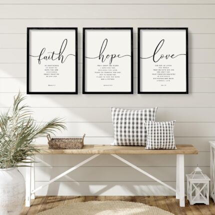 Framed Bible Verse Wall Art - 3-Piece