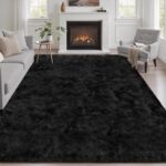 Black Fluffy Shag Rug