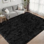 Black Fluffy Shag Rug