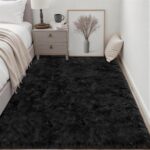 Black Fluffy Shag Rug
