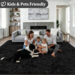 Black Fluffy Shag Rug