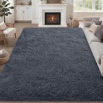 Grey Fluffy Shag Area Rug 8x10