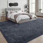 Grey Fluffy Shag Area Rug 8x10