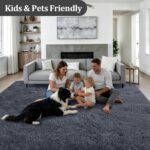 Grey Fluffy Shag Area Rug 8x10