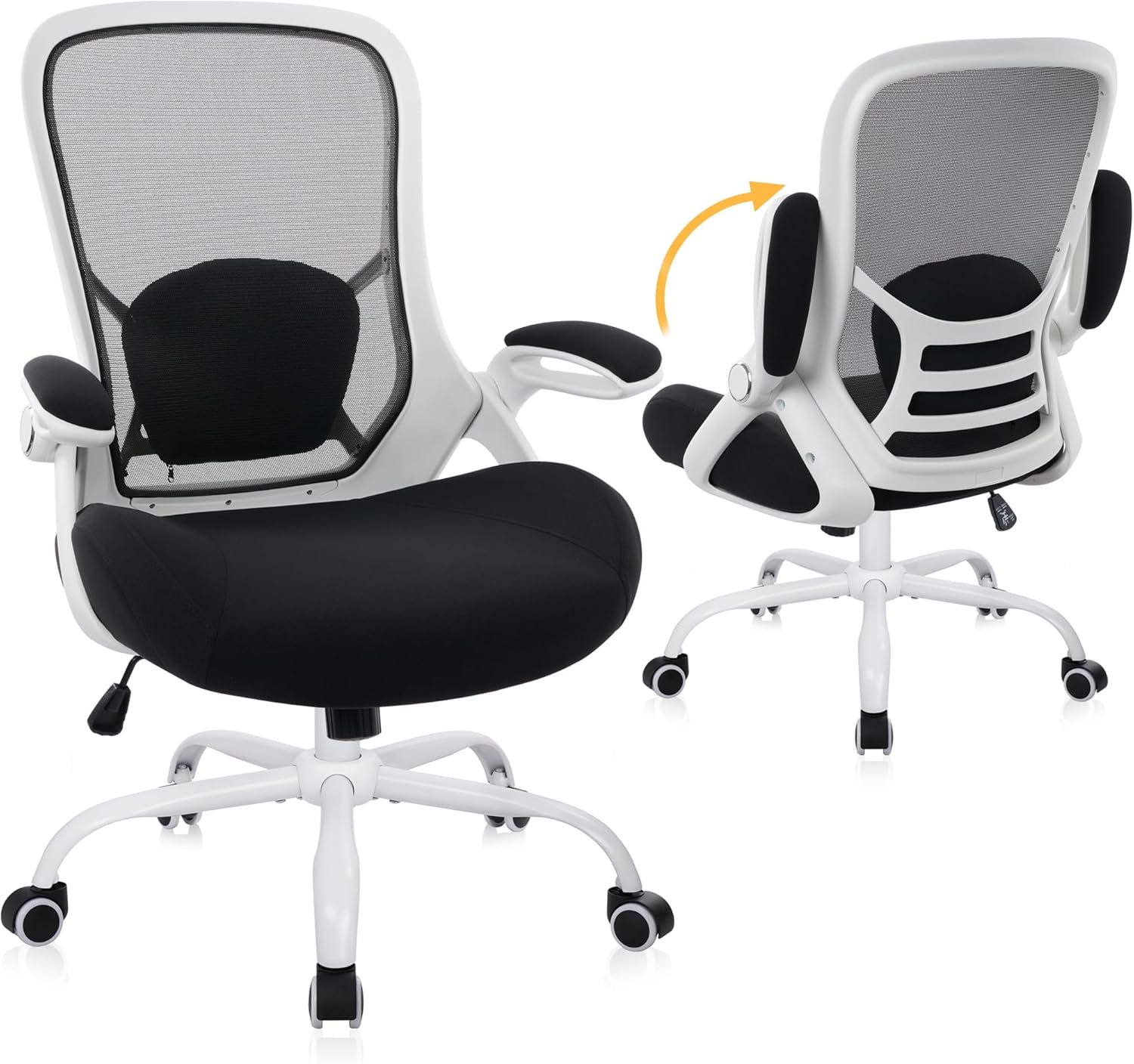 Padded Black Mesh Office Chair