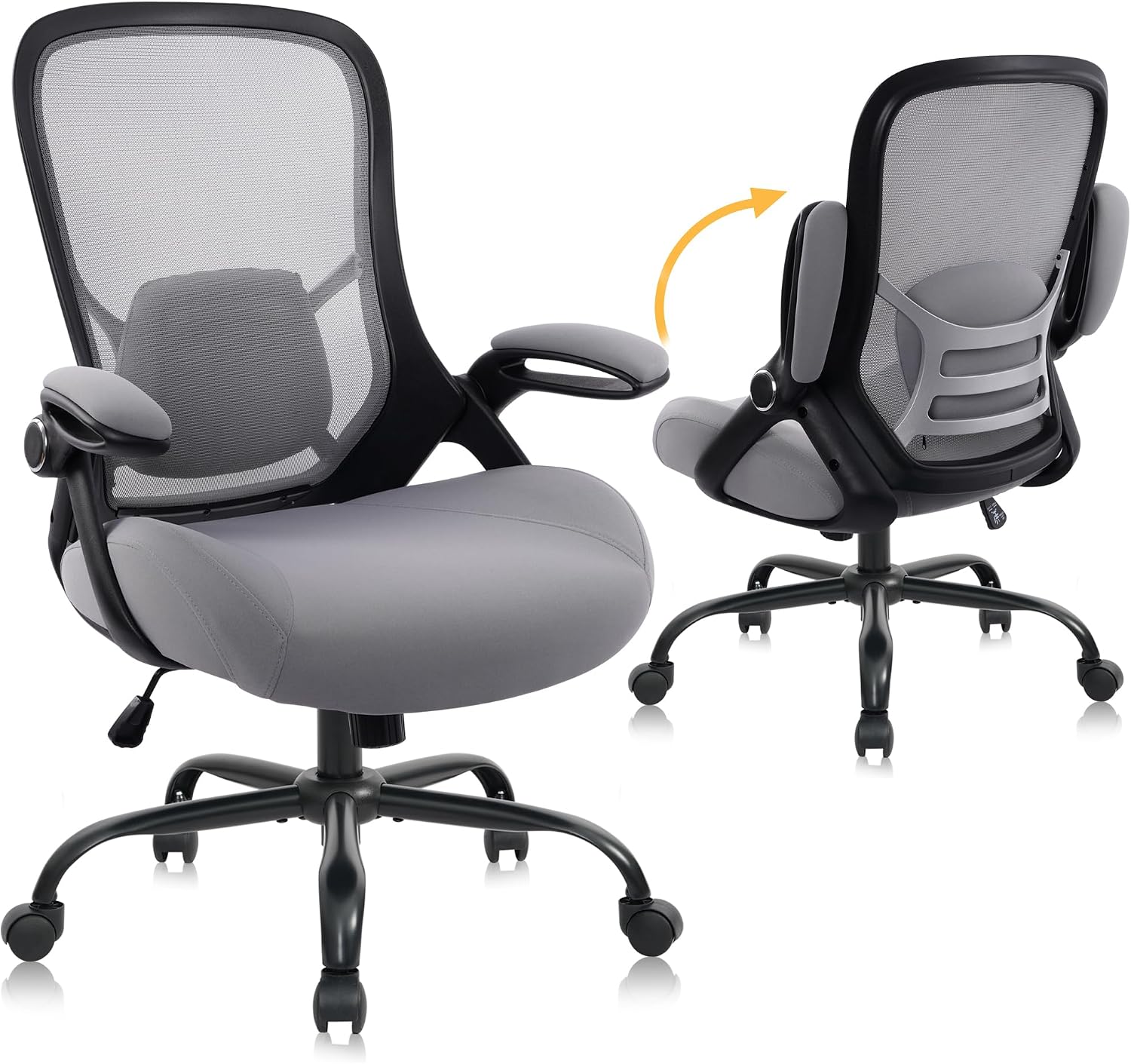 Padded Black Mesh Office Chair