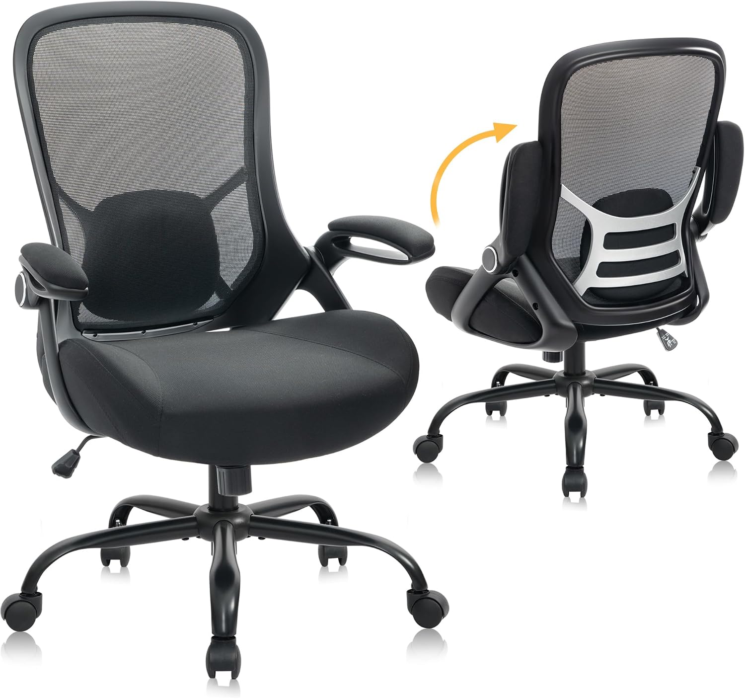 Padded Black Mesh Office Chair