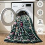 Dark Green Floral Area Rug